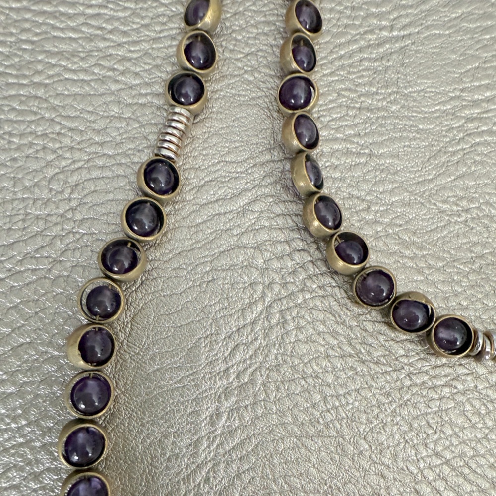 Sway Into It - Gemstone Necklace with Antique Gold Rings in Amethyst - Picture 5 of 8